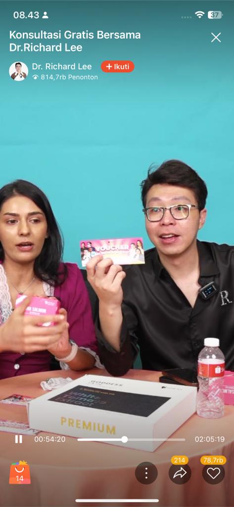 Kembali Pecahkan Rekor, dr. Richard Lee Dapat Omzet Rp5,5 Miliar di Shopee Live dalam 1,5 Jam!