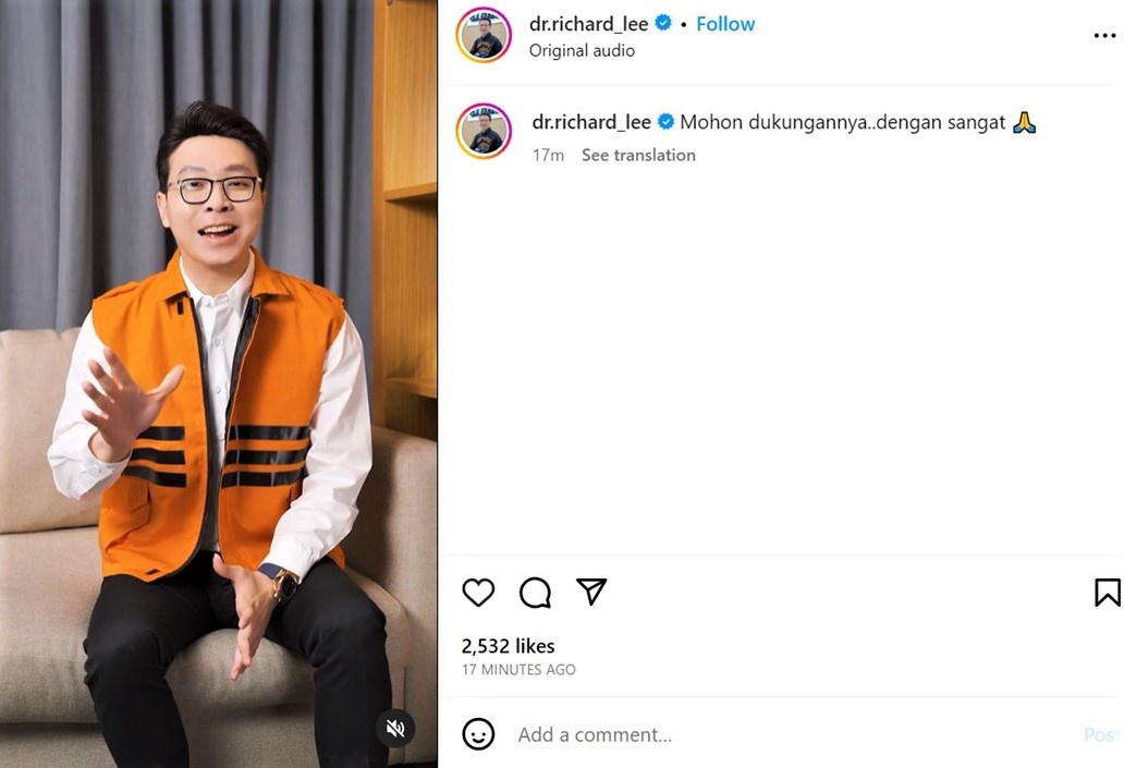 Tergiur Omzet Lebih Fantastis, dr. Richard Lee Bikin Heboh Pilih Pindah Lapak Live Streaming ke Shopee Live