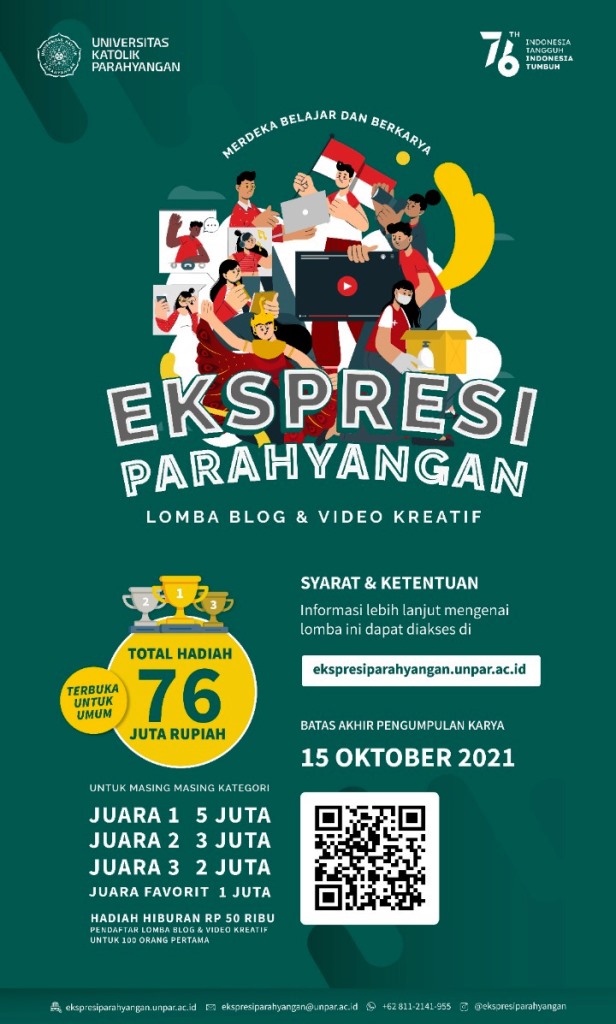 UNPAR Selenggarakan Lomba Blog dan Video Kreatif Ekspresi Parahyangan Berhadiah Total Rp76 Juta