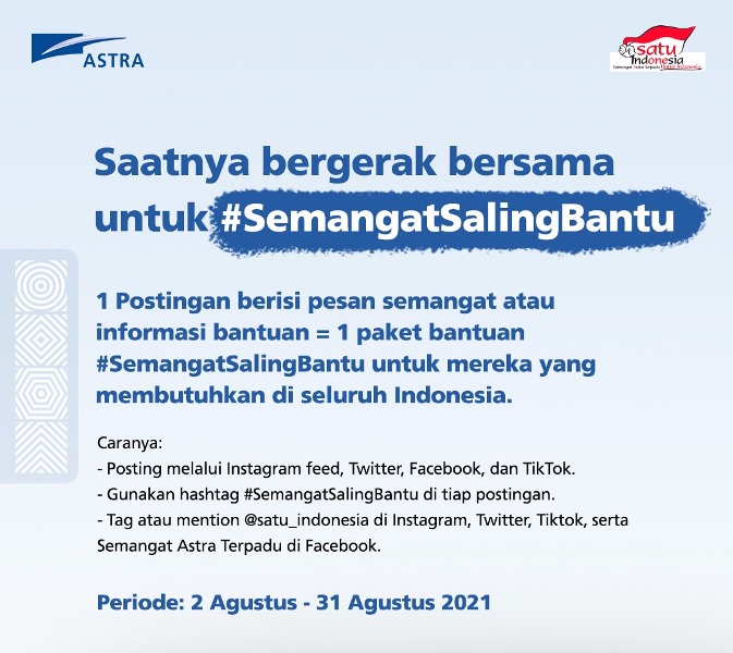 Rayakan HUT ke-76 RI, Astra Ajak Masyarakat Gelorakan Gerakan #SemangatSalingBantu