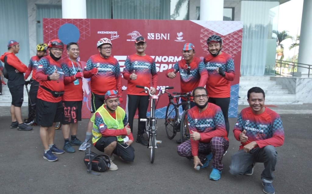 Sambut Fase New Normal, Kemensos, BNI, dan PT Pos Gelar Funbike New Spirit 2020