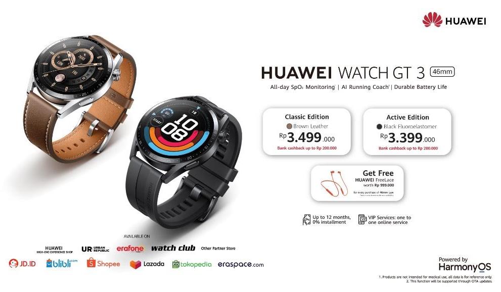 HUAWEI WATCH GT 3, Smartwatch Mewah Serbaguna dengan Ragam Fitur Kesehatan Bisa Anda Miliki Mulai Hari Ini