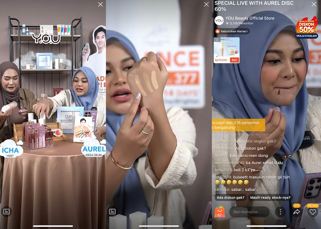 Bikin Heboh! Sesi Live Streaming Shopee Live YOU x Aurel Hermansyah Dibanjiri Lebih dari 15 Ribu Pesanan!