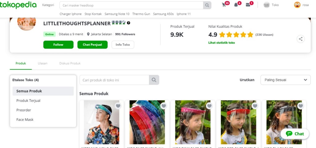 LittleThoughts Planner, Party Planner Sukses Berjualan Face Shield saat Pandemi