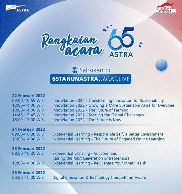 Rayakan HUT ke-65, Astra Ajak Masyarakat Semangat Bergerak dan Tumbuh Bersama