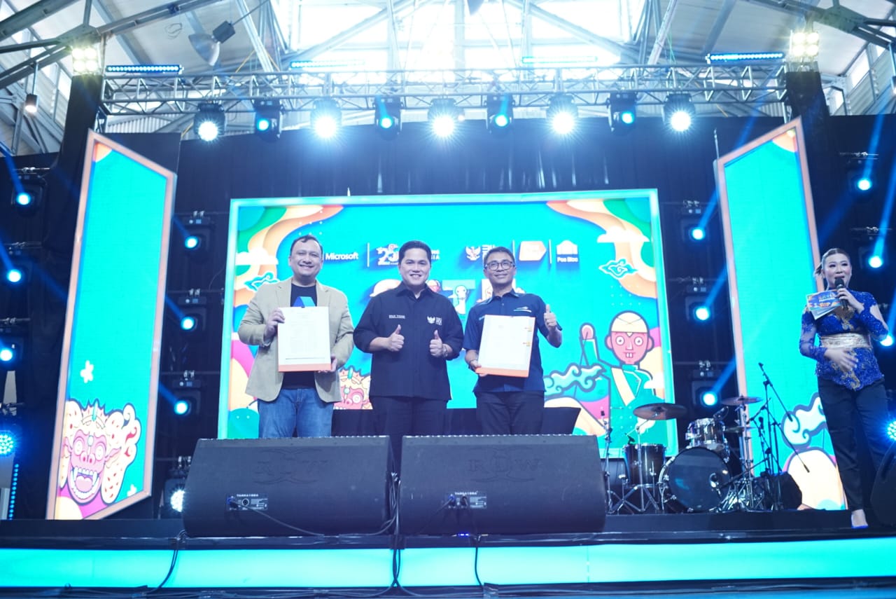 Peresmian Pos Bloc Tahap II Tandai Kolaborasi Microsoft Indonesia dan Pos Indonesia Bertajuk ‘SATU Karya’