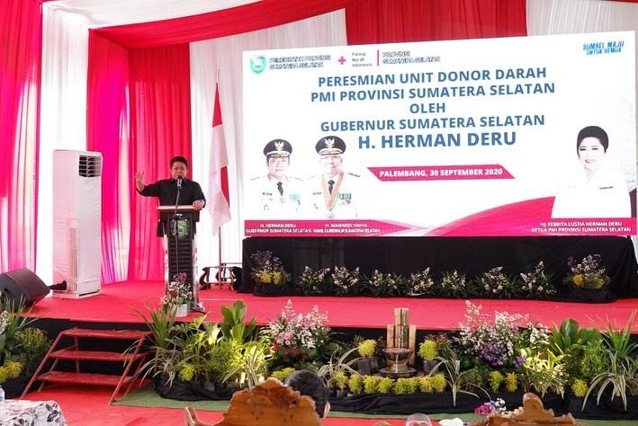 Herman Deru Resmikan Pengaktifan Kembali Unit Donor Darah di Sumsel