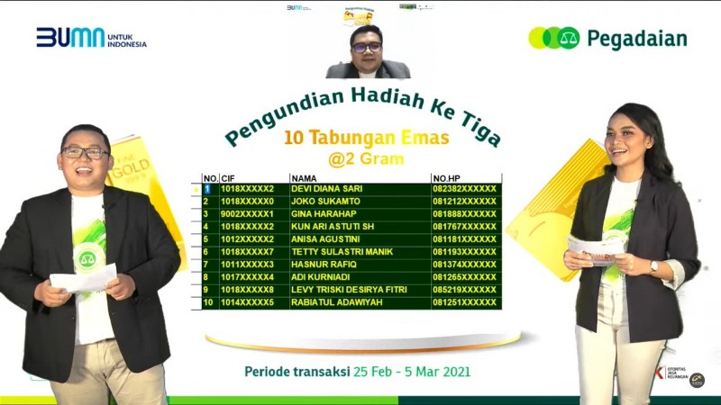 Daftar Pemenang Iphone 12 Pro dan Tabungan Emas dari Pegadaian
