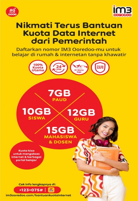 PJJ Masih Dipertimbangkan, Indosaat Ooredoo Kembali Beri Bantuan Kuota Data Internet