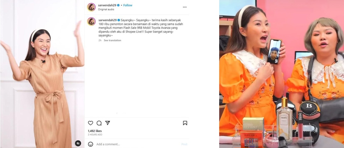 Bertabur Bintang 24 Jam Nonstop di Shopee Live, Ruben Onsu, Sarwendah, hingga Aurel Meriahkan Puncak Kampanye 9.9 dan Raih Keuntungan Fantastis