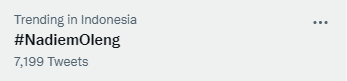 Mendikbudristek Nadiem Makarim menjadi trending topic di Twitter.png