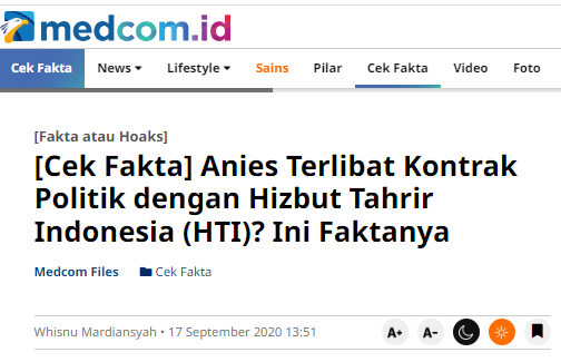 [Cek Fakta] Anies Teken Kontrak akan Terapkan Syariat Islam di DKI Jakarta? Ini Faktanya
