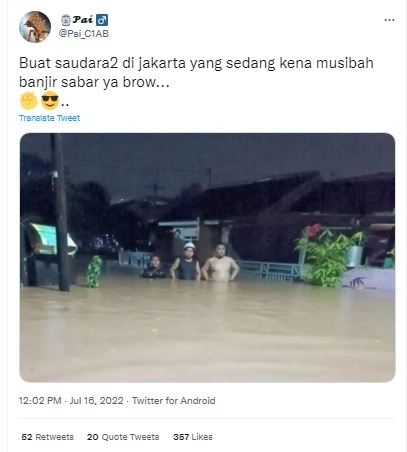 [Cek Fakta] Benarkah Ini Foto Banjir di Jakarta? Simak Faktanya