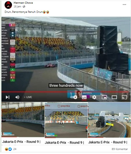 [Cek Fakta] Benarkah Tribun Formula E Sepi Penonton? Ini Faktanya