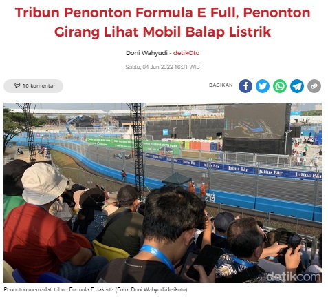 [Cek Fakta] Benarkah Tribun Formula E Sepi Penonton? Ini Faktanya