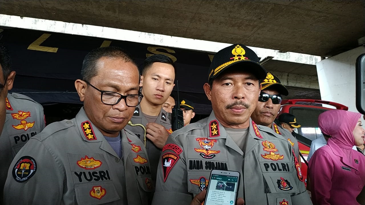 Polisi Jaga Titik Banjir