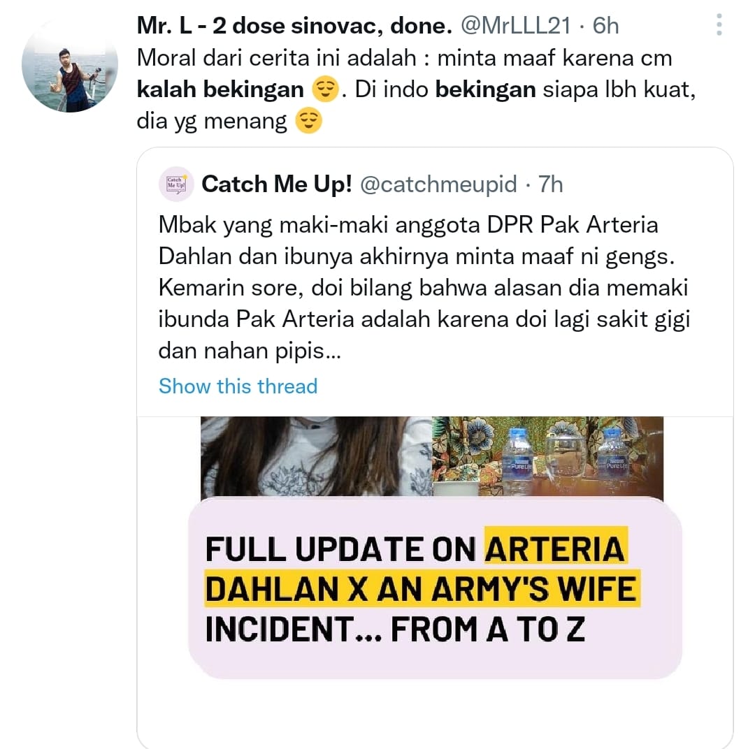 Netizen sebut Anggiat Pasaribu kalah bekingan. Twitter
