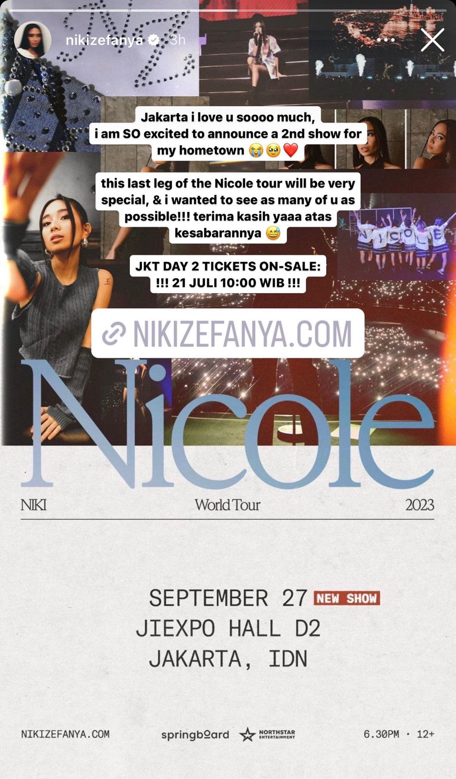 Niki Umumkan Tambah Jadwal Konser di Jakarta, Catat Tanggalnya!