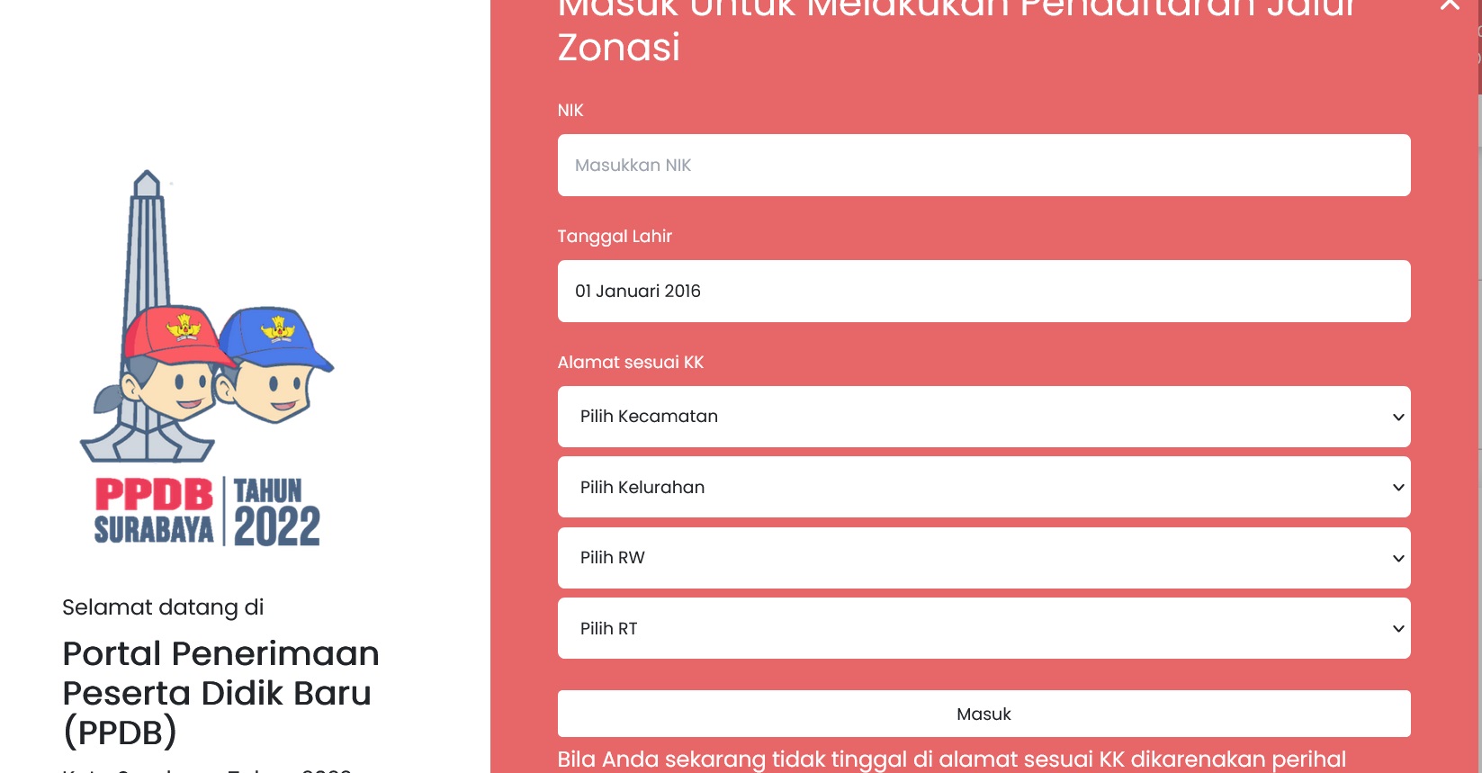 PPDB SD Surabaya 2022