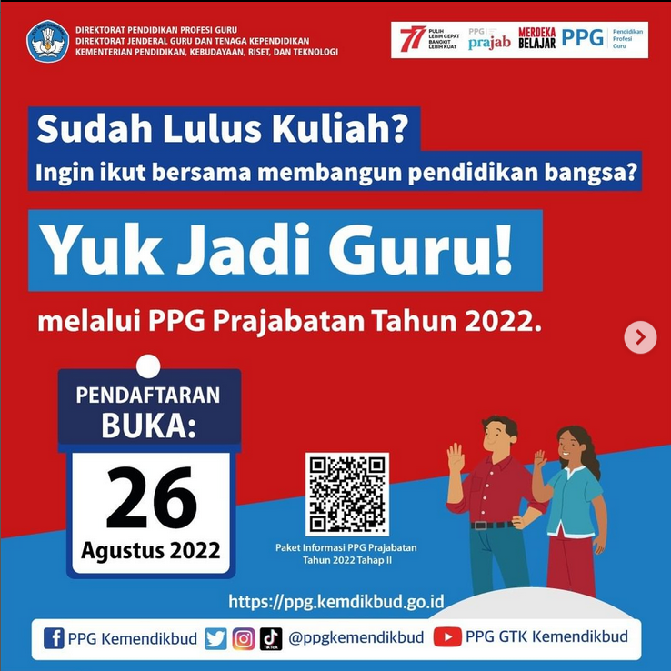 PPG Prajabatan Gelombang 2 Buka 18 Prodi, Ini Daftarnya