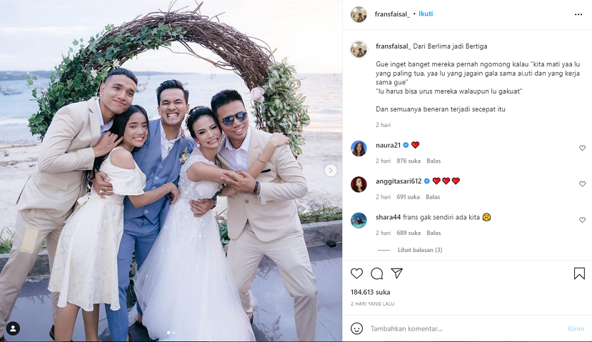 Pesan terakhir Vanessa Angel dan Bibi Ardiansyah untuk Adik Ipar. Instagram @fransfaisal_