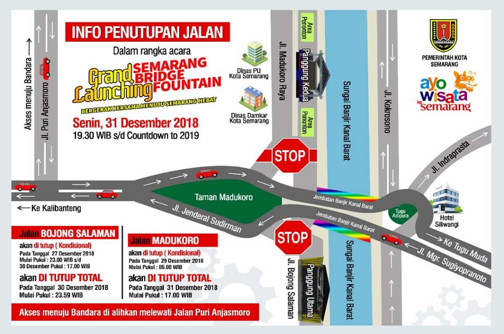 Air Mancur Menari Semarakkan Malam Tahun Baru di Semarang