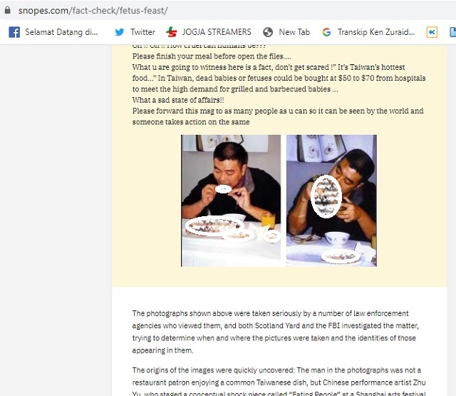 [Cek Fakta] Orang Tiongkok Juga Suka Menyantap Sup Janin Bayi Manusia? Ini Faktanya