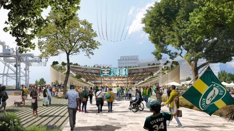 Desain Melingkar Stadion Ballpark Oakland A Manjakan Mata Penonton