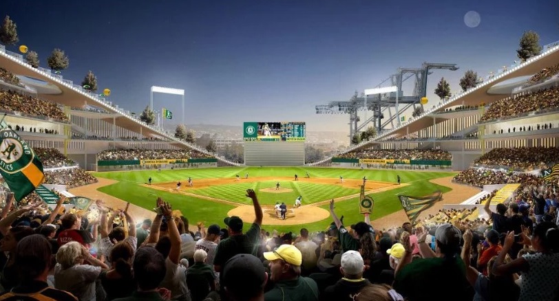 Desain Melingkar Stadion Ballpark Oakland A Manjakan Mata Penonton
