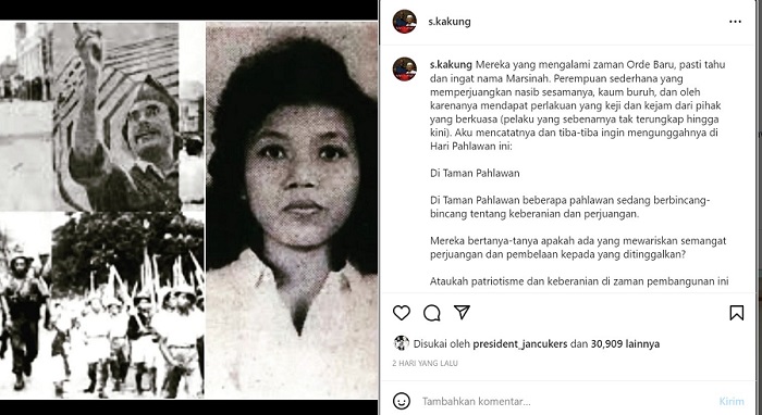 Hari Pahlawan 10 November, Gus Mus Unggah Puisi Tentang Marsinah Begini Isinya