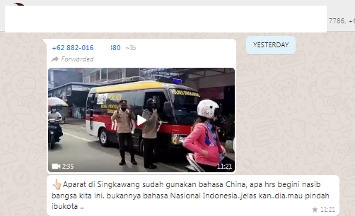 [Cek Fakta] Video Polres Singkawang Menggunakan Bahasa Mandarin bukan Indonesia? Ini Faktanya