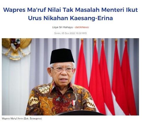 [Cek Fakta] Ma'ruf Amin Sebut tak Apa-apa Jokowi Pakai Uang Negara untuk Menikahkan Kaesang? Ini Faktanya