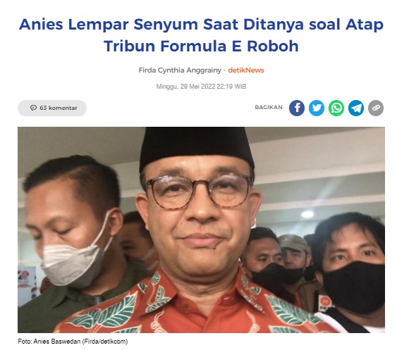 [Cek Fakta] Anies tak Tanggung Jawab Andai Tribun Formula E Roboh dan Ada yang Meninggal? Ini Faktanya
