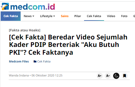 [Cek Fakta] Video Segerombolan Orang Berbaju PDIP Mengaku Butuh PKI? Ini Faktanya