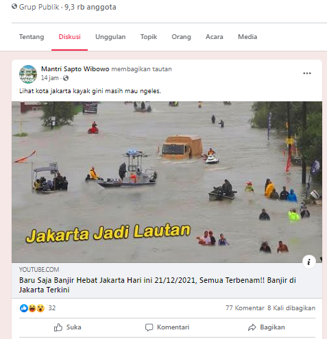 [Cek Fakta] Foto Penampakan Jakarta jadi Lautan? Ini Faktanya