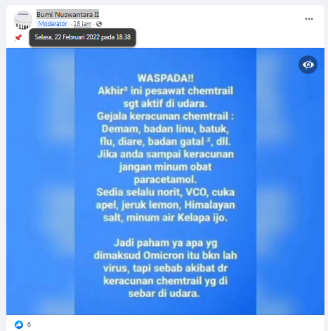 [Cek Fakta] Akhir-Akhir ini Pesawat <i>Chemtrails</i> Sangat Aktif di Udara? Ini Faktanya