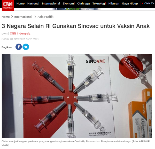 [Cek Fakta] Vaksin Sinovac buat Anak-Anak belum Diujicoba? Ini Faktanya