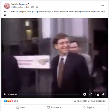 [Cek Fakta] Video Bill Gates Ditimpuk karena jadi Aktor Konspirasi Covid-19? Ini Faktanya
