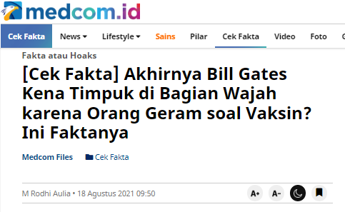 [Cek Fakta] Video Bill Gates Ditimpuk karena jadi Aktor Konspirasi Covid-19? Ini Faktanya