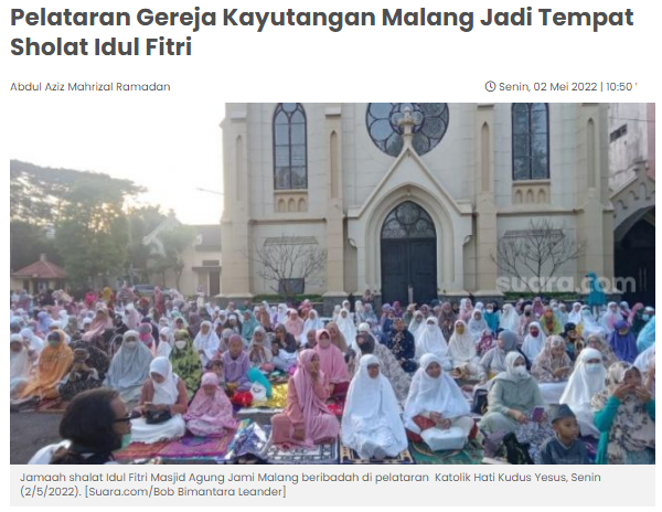 [Cek Fakta] Foto Suasana Salat Idulfitri di Masjid Istiqlal 300 Ribu Orang Meluber sampai Halaman Gereja Katedral? Ini Faktanya