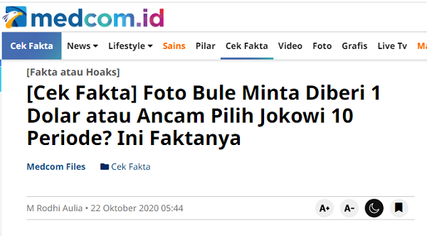[Cek Fakta] Jokowi jadi Komoditi atau Bahan Olok-Olok di Australia? Ini Faktanya