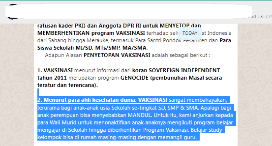 [Cek Fakta] Vaksinasi Sebabkan Kemandulan bagi Anak Perempuan? Ini Faktanya