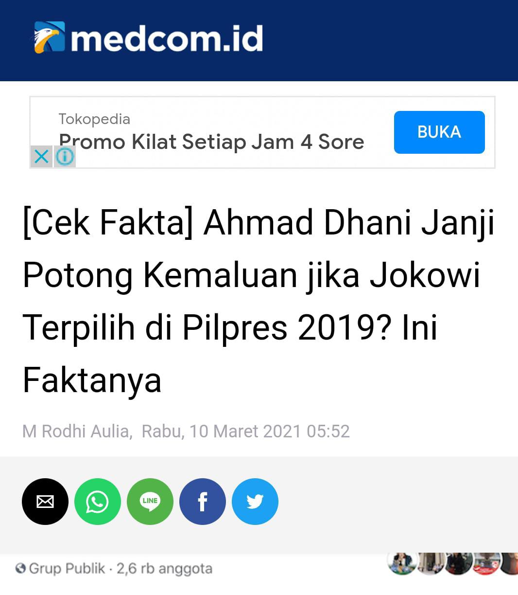 [Cek Fakta] Benarkah Ahmad Dhani Akan Potong Kemaluan jika Jokowi Menang? Ini Faktanya