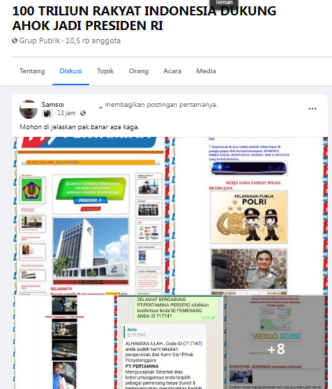 [Cek Fakta] Warga Ini Beruntung Dapat Hadiah Uang Tunai Rp189 Juta dari Pertamina? Simak Faktanya