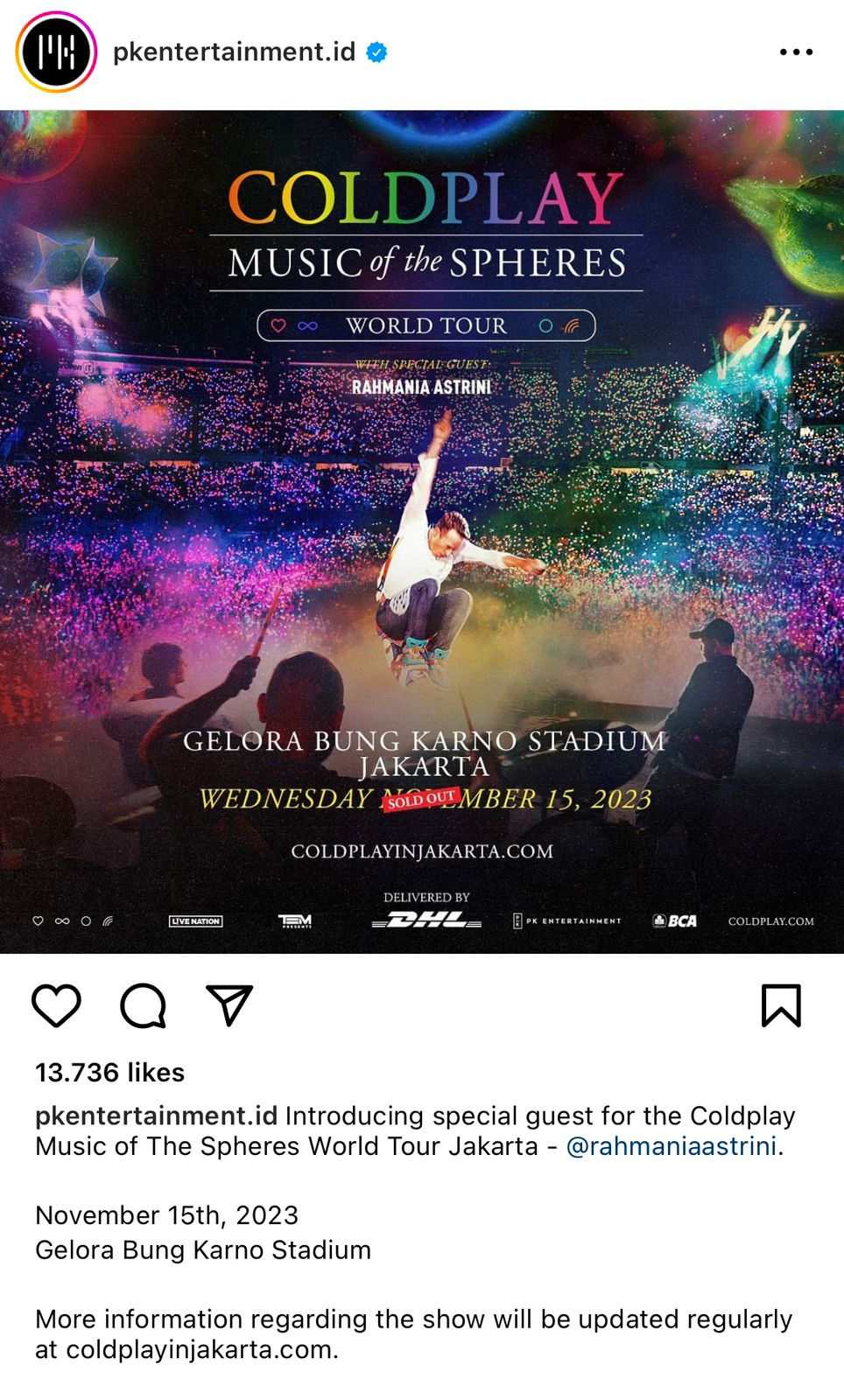 Mengenal Rahmania Astrini, <i>Special Guest</i> di Konser Coldplay Jakarta