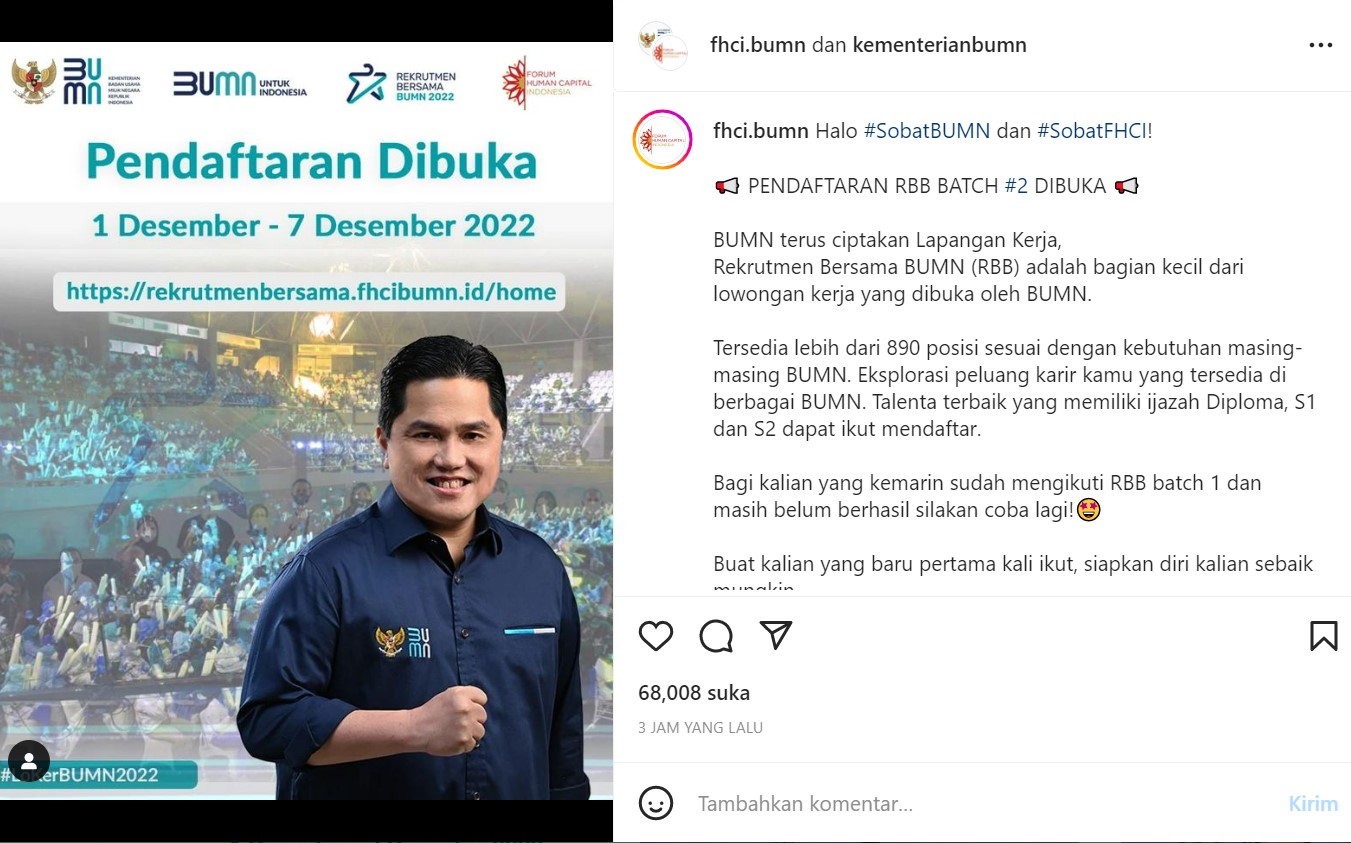 Begini Cara Registrasi <i>Online</i> Rekrutmen Bersama BUMN Batch 2