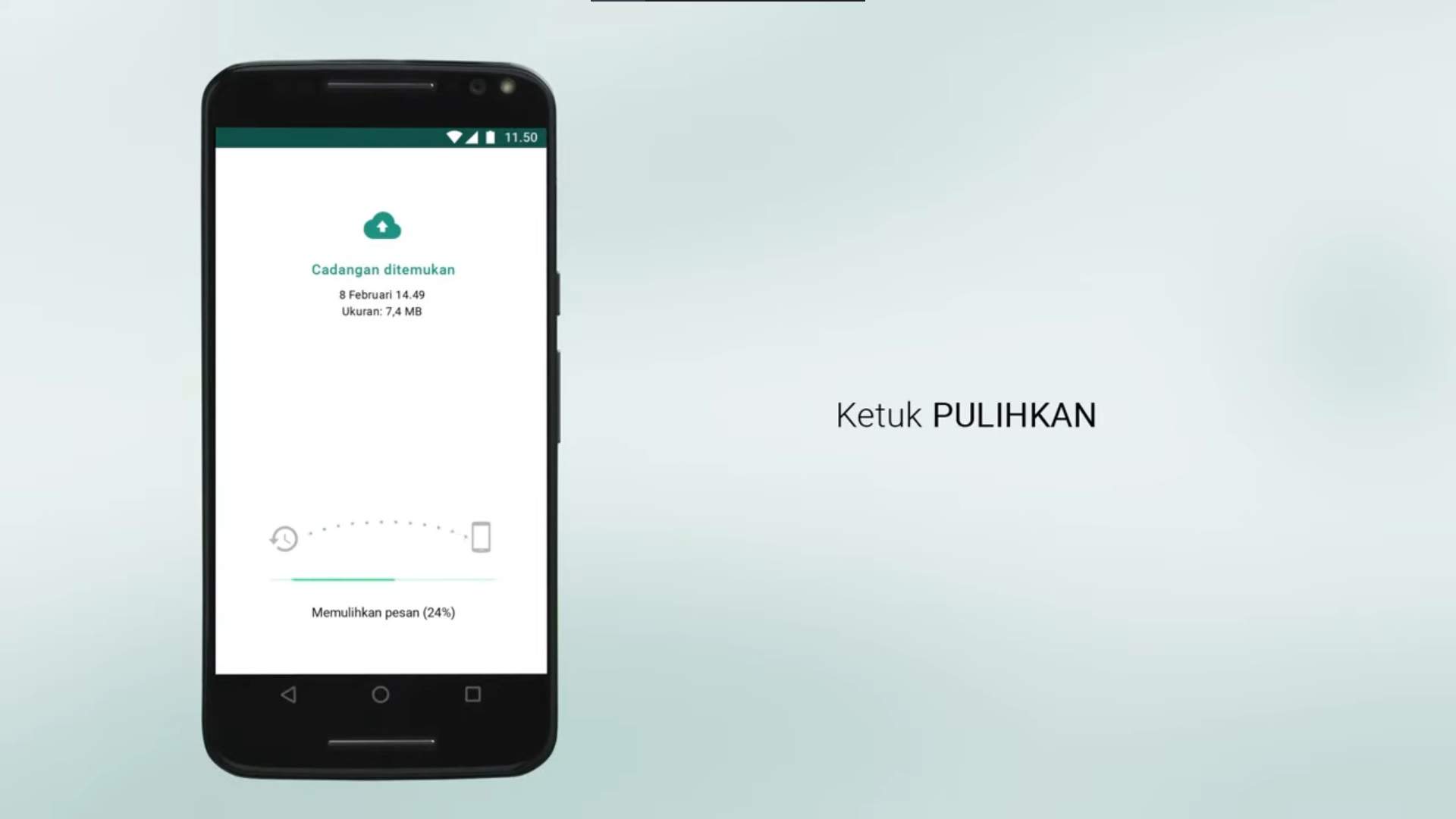 Pulihkan whatsapp