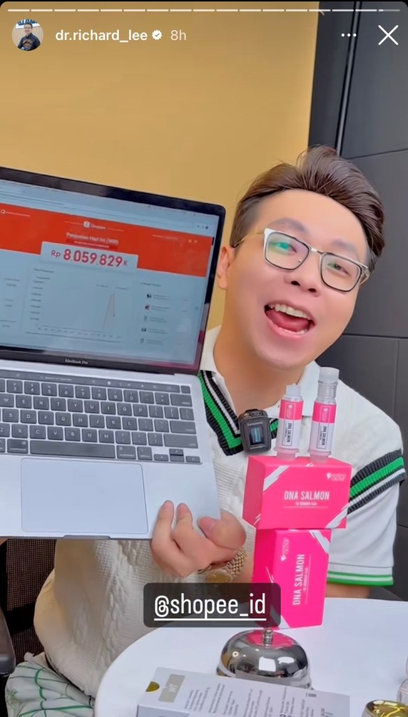 Pindah Lapak Streaming ke Shopee Live, dr. Richard Langsung Pecahkan Rekor Omzet 8 Miliar dalam 2,5 Jam di Shopee Live!