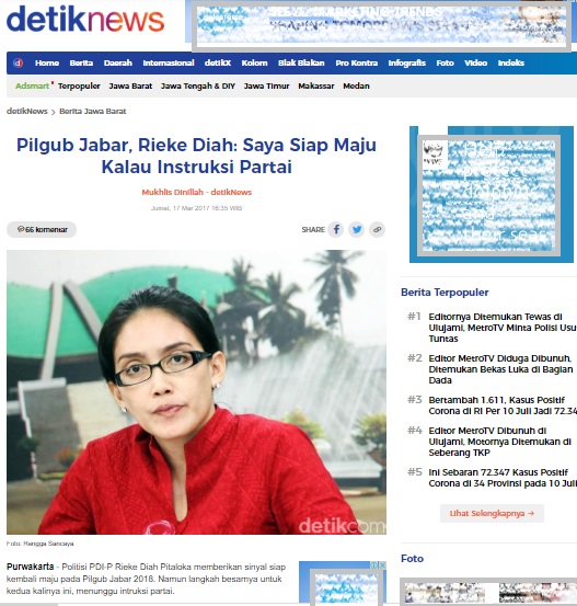 [Cek Fakta] Rieke Diah Pitaloka Mangaku PKI? Cek Faktanya