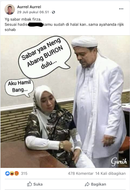 [Cek Fakta] Beredar Foto Habib Rizieq dan Firza Husein, Itu Hoaks